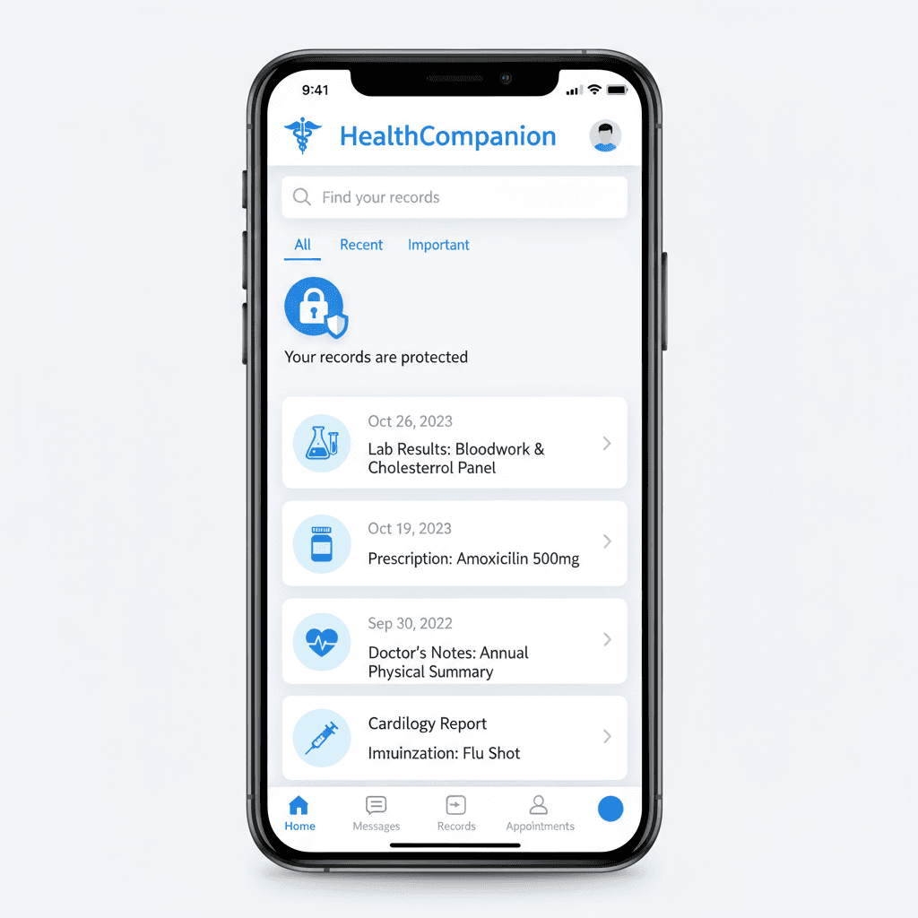 Health Care App screen 1