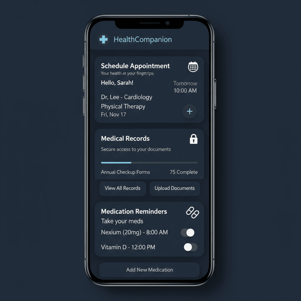 Health Care App screen 3