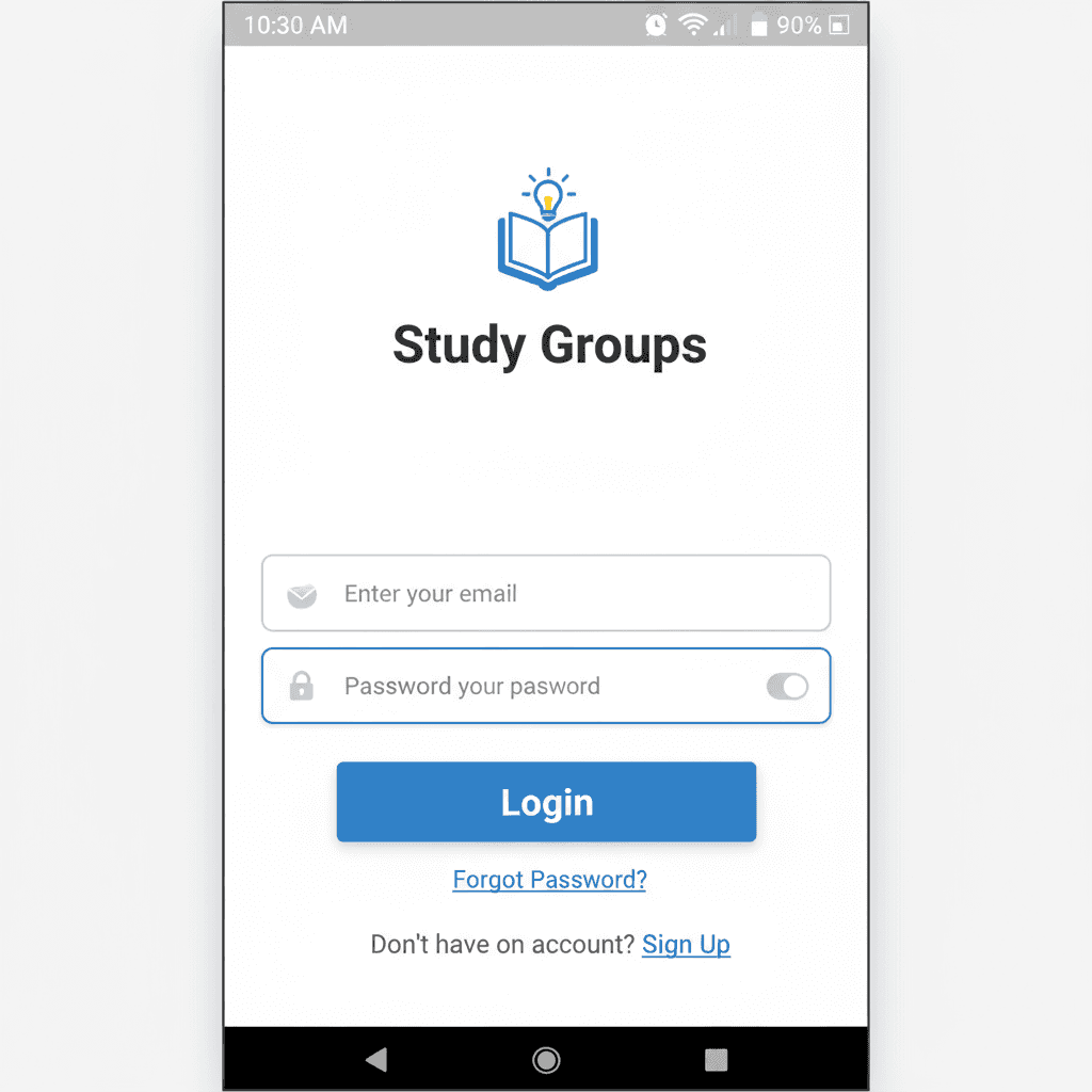 Study Groups Mobile Application screen 1
