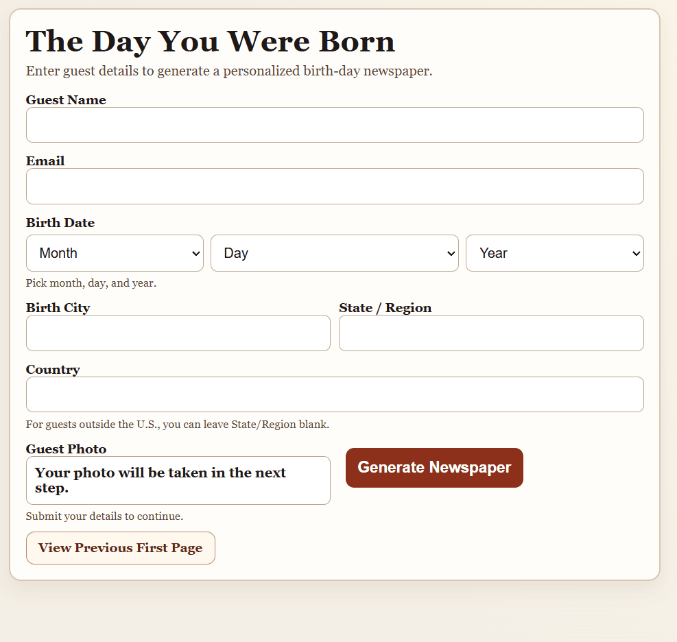The Day You Were Born