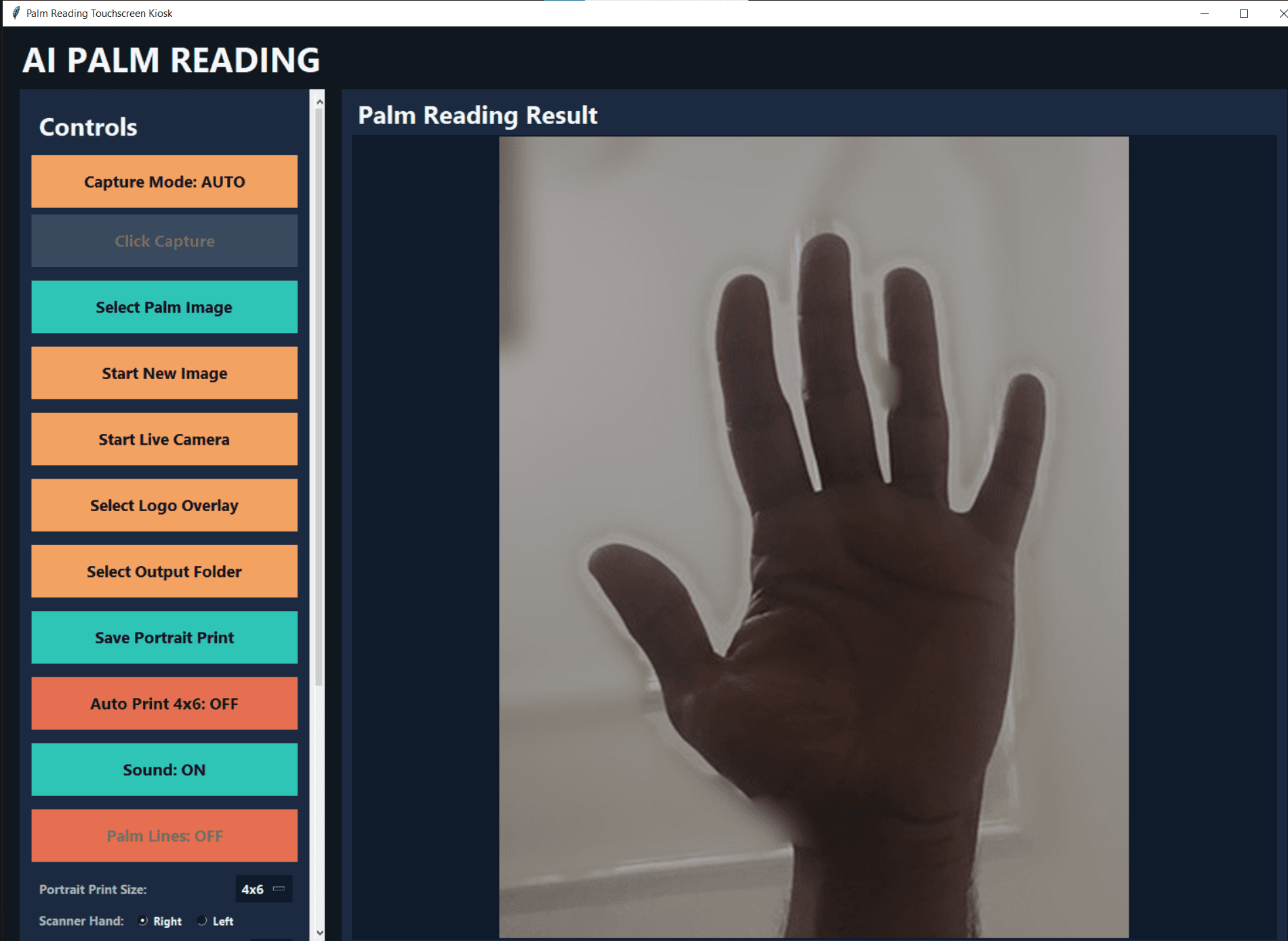AI Palm Reading Kiosk screen 2