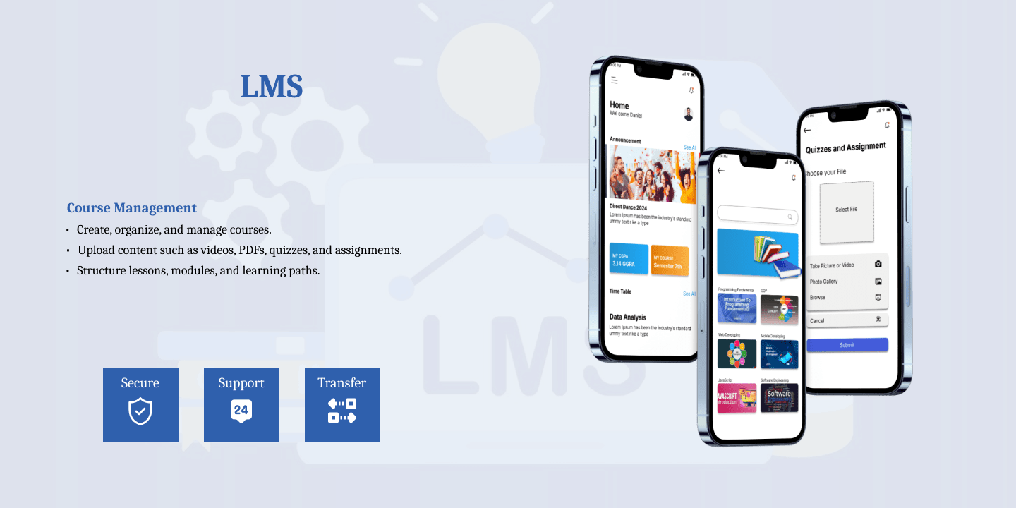 LMS app with course management tools for seamless education, crafted by top developers in Dubai.