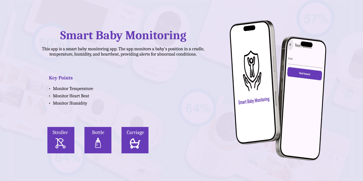 Smart baby monitor app interface showcasing advanced features, designed by top app developers in Dubai