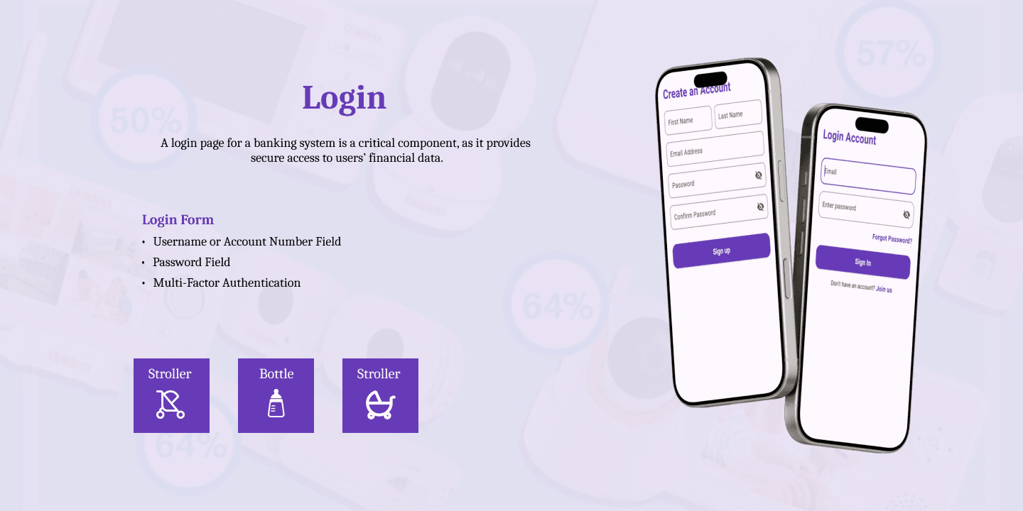 Secure login screen for smart baby monitor app, developed by expert mobile app developers in Dubai, UAE.